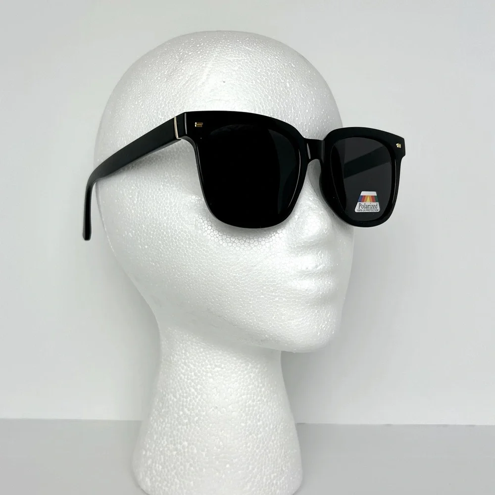 Sunglasses Women's Black Oversized Polarized Square Shades NEW